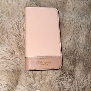 Kate Spade Light pink and Tan Wallet phone case for iPhone 13 Pro Max!!